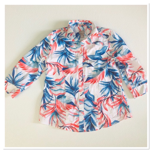 Chico's Tops - Chico’s no iron floral print blouse button down
